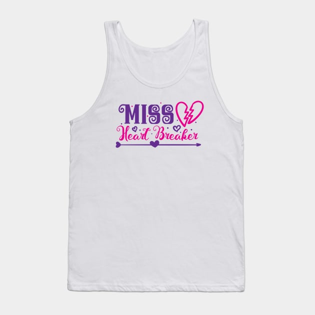 Miss Series: Miss Heart Breaker (Color Graphic) Tank Top by Jarecrow 